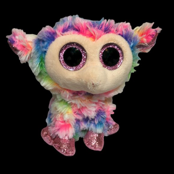Ty Daffodil Rainbow Lamb Beanie Boos Pink Glitter Eyes & Feet Sheep Goat 6" - Picture 1 of 7